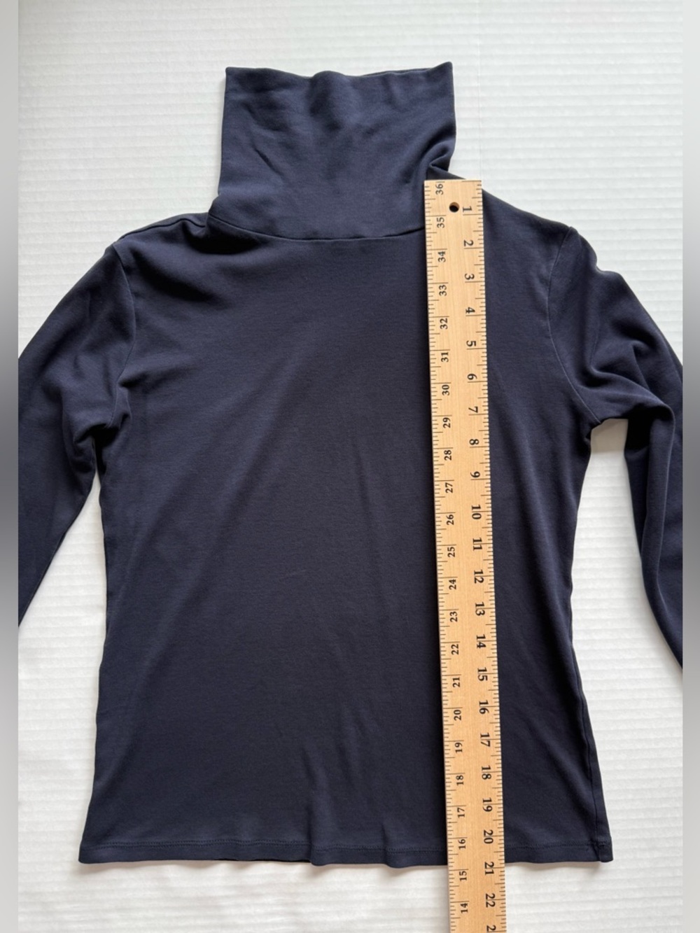 Ann Taylor Weekend Collection Turtleneck Top Navy Night Sky Size S - Picture 4 of 9